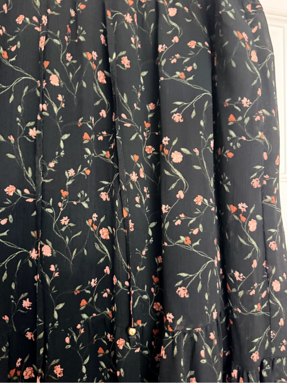 Ava & Viv Black Maxi Skirt with Pink Floral Print - Picture 3 of 4